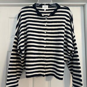 Cozy Striped Button-Up Cardigan